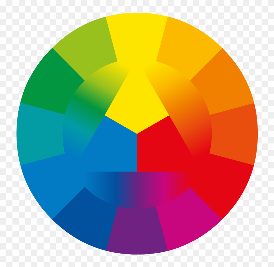 Colour Wheel With Triangle Inside Clipart