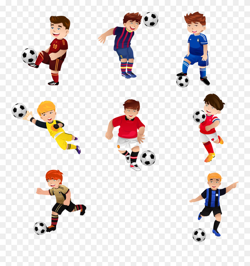 Football Player Free Clipart Vector Library Stock Football - Desenho Jogadores De Futebol - Png Download