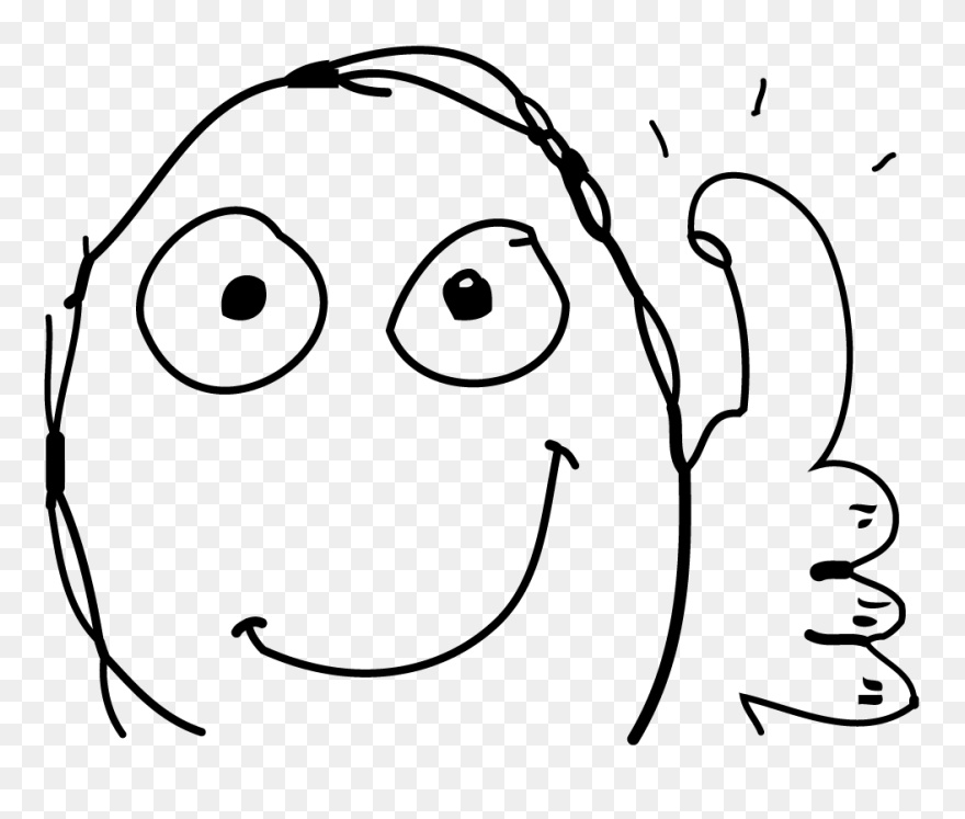Meme Clipart Rage - Troll Face Thumbs Up - Png Download