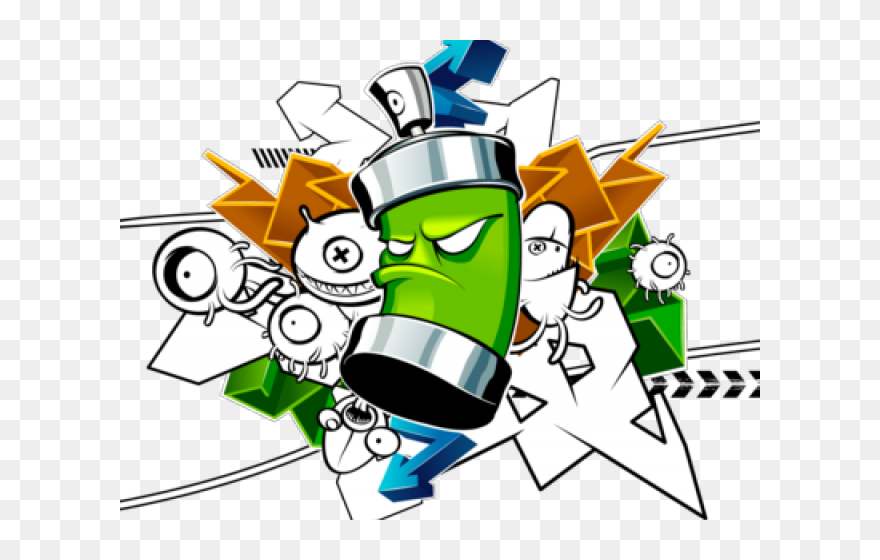 Graffiti Clipart Spray Can - Character Graffiti Spray Cans Drawing - Png Download
