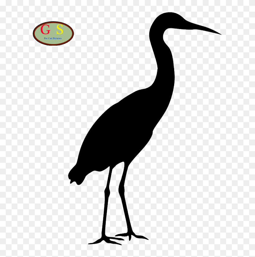 Great Blue Heron Silhouette Clip Art - Blue Heron - Png Download