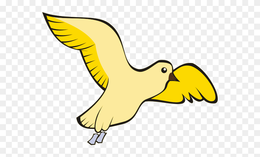Bird In Flight - Cartoon Birds Flying Png Yellow Clipart