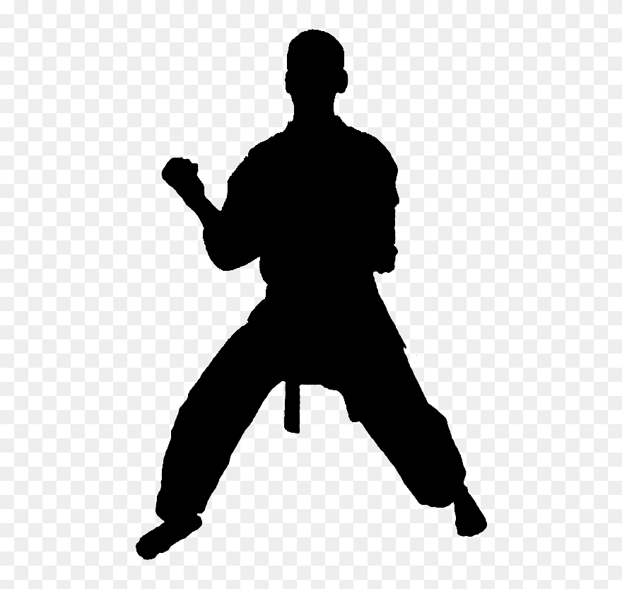 Clip Art Taekwondo Silhouette Illustration Karate - Kid Karate Silhouette - Png Download