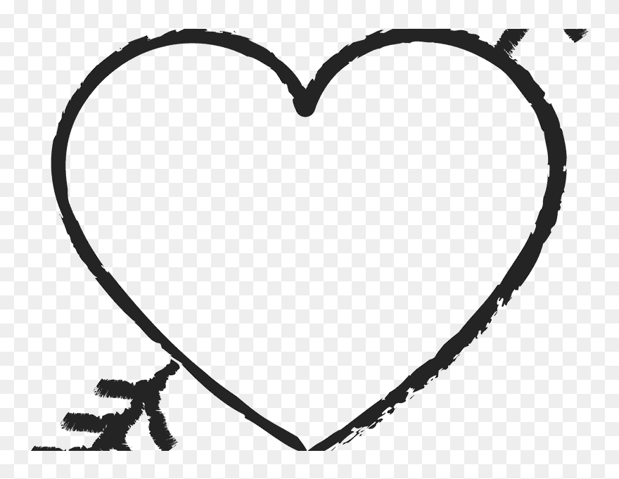 Download Heart Clipart Black And White - Heart With Arrow Through - Png Download