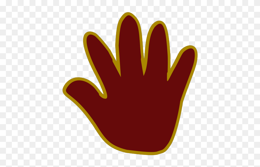 Hand Print Outlined Svg Clip Arts - Hand - Png Download