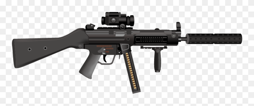 Firearm Submachine Gun Weapon Heckler & Koch Mp5 - Submachine Gun Png Clipart
