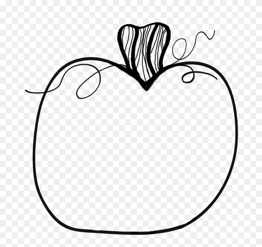 Pumpkin Outline Clip Art - Png Download