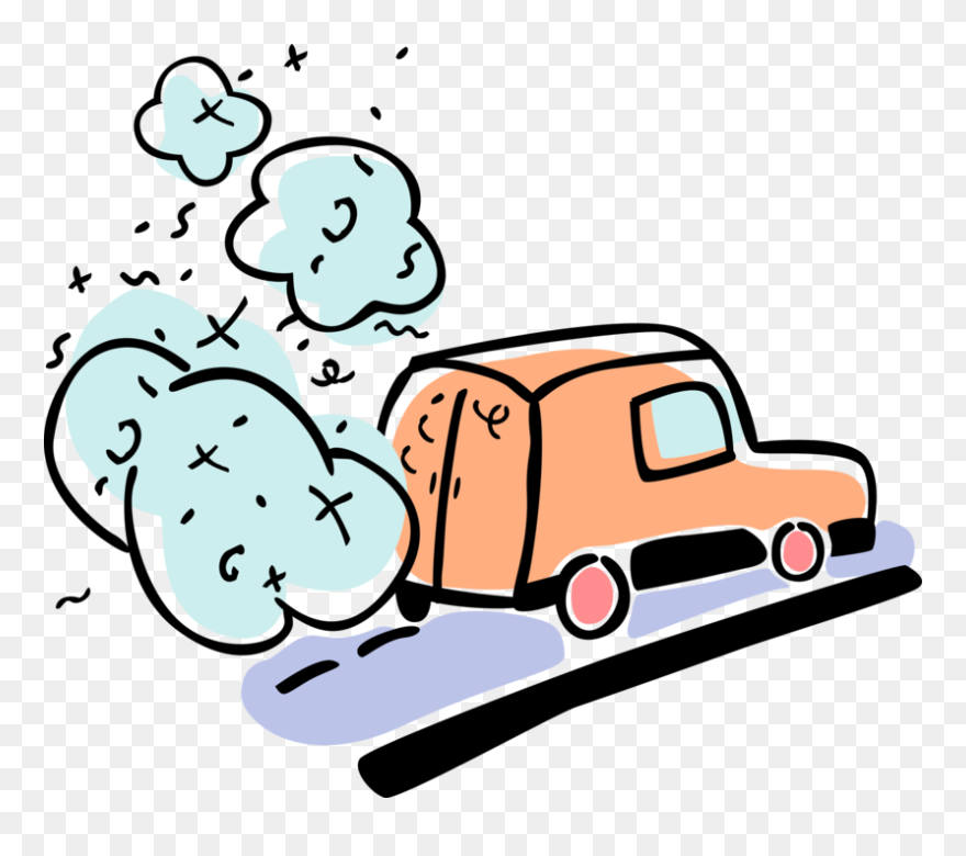 Vector Illustration Of Commercial Delivery Van Truck - Transport Pollution Png Vector Clipart
