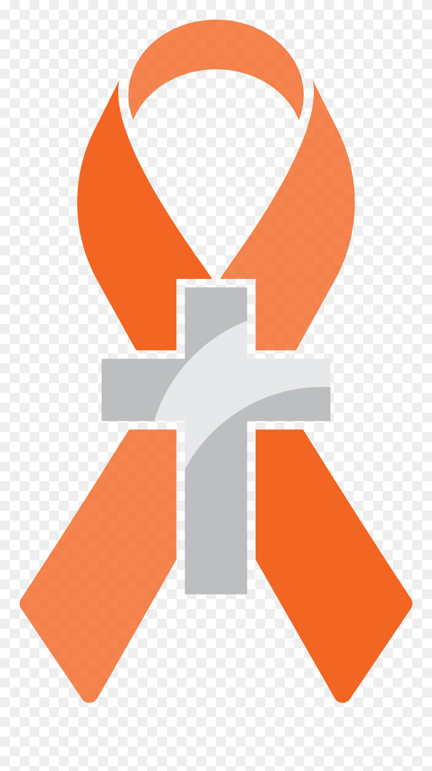 Pin By Angel Singer - Orange Ribbon With Cross Clipart