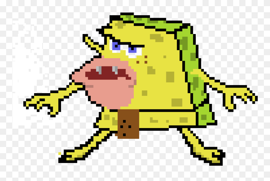 Grid Spongebob Pixel Art Clipart