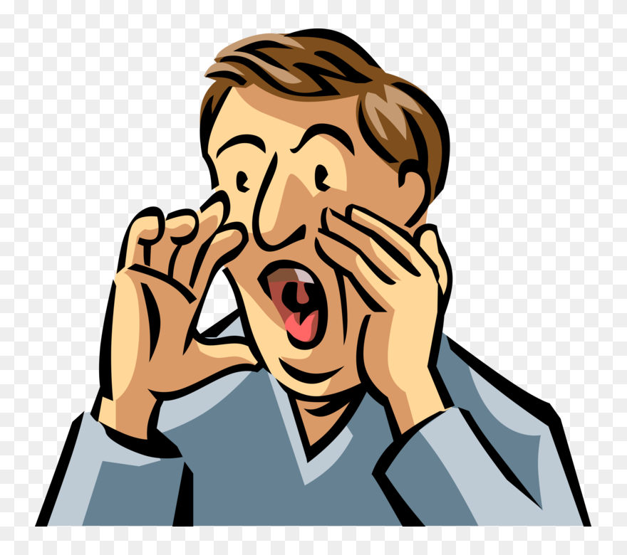 Transparent Man Yelling Clipart - Clip Art - Png Download