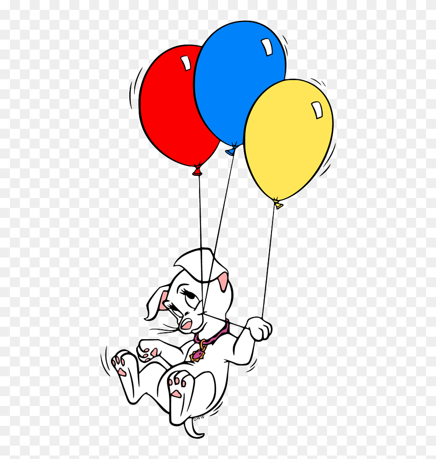 101 Dalmatian With Balloon Clipart