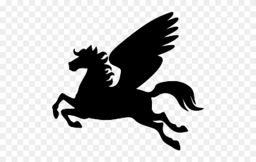 Silhouette Of A Pegasus Clipart