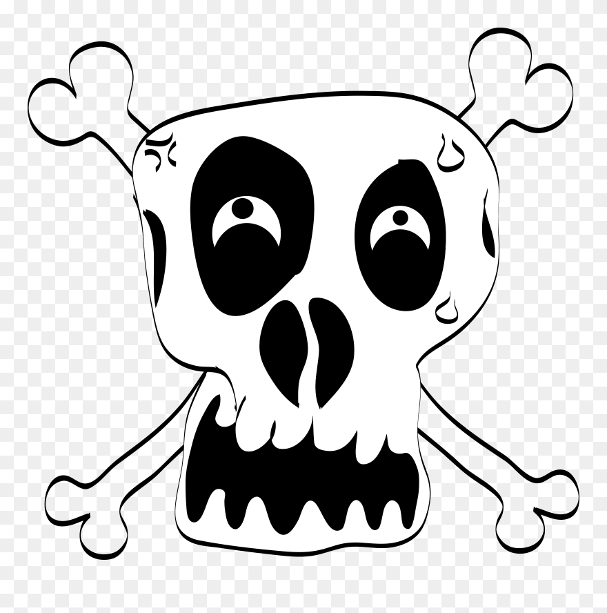 Skull Svg Clip Arts - Skull And Crossbones Funny - Png Download