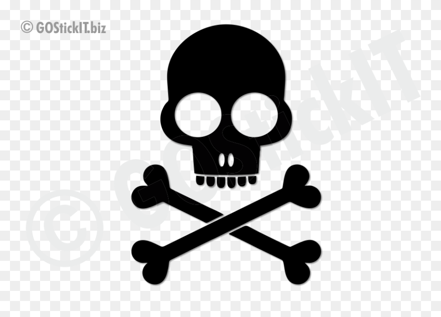 Transparent Cute Skull Clipart Black And White - Skull And Crossbones - Png Download
