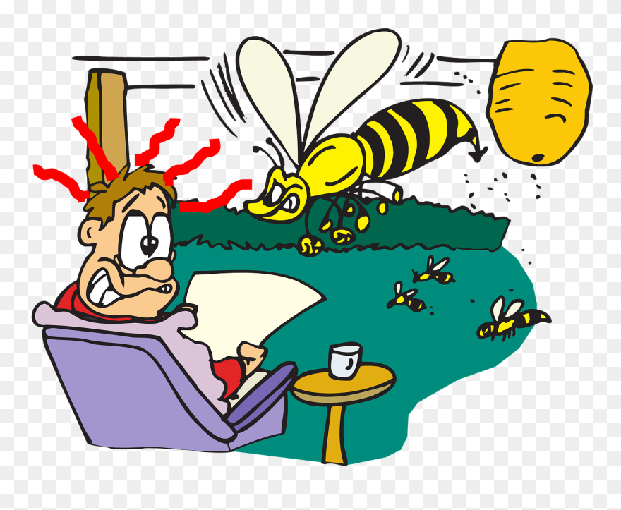 People Afraid Of Bees Clipart