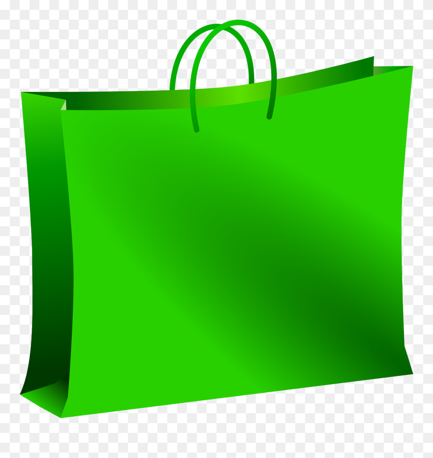 Green Shopping Bag Clipart - Png Download