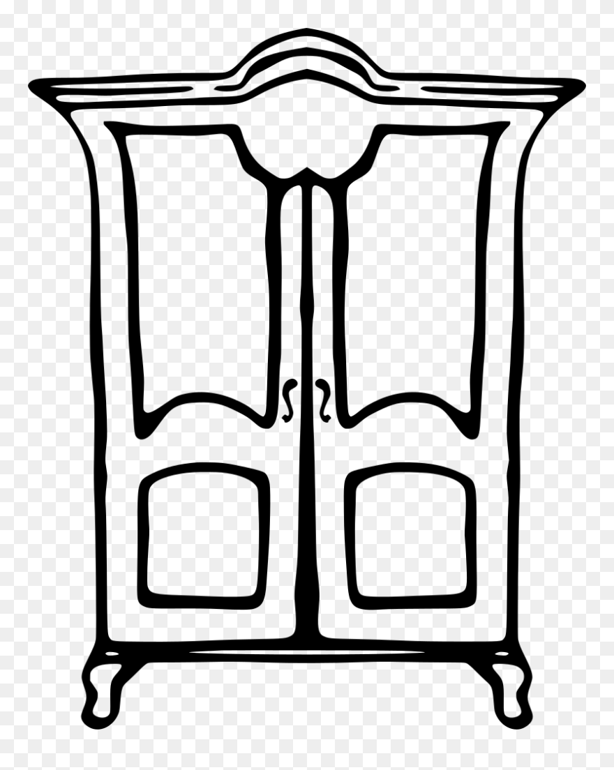 Closet Clipart Black And White , Png Download - Wardrobe Clipart Black And White Transparent Png