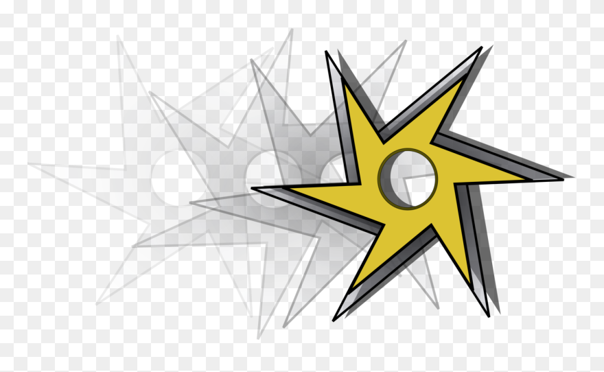 Star,symmetry,logo - Cartoon Ninja Star Throwing Clipart
