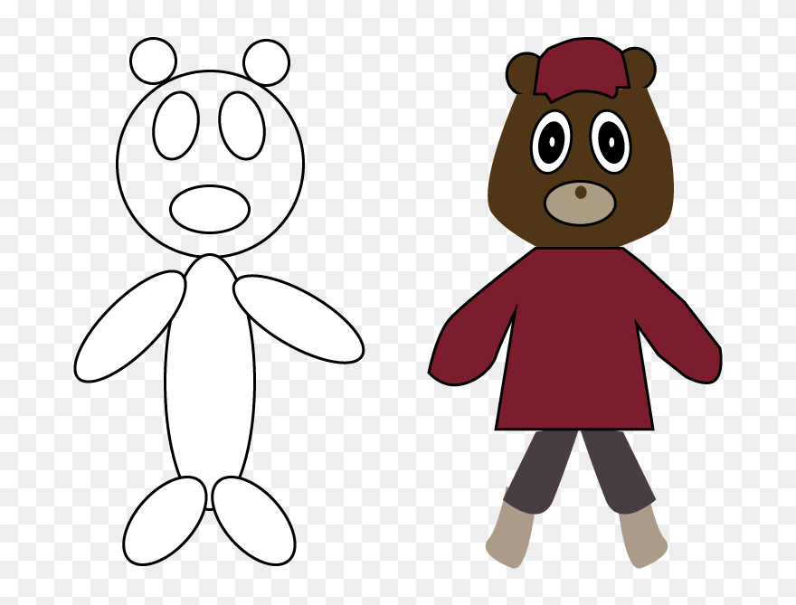 Both Bear Wireframes - Cartoon Clipart