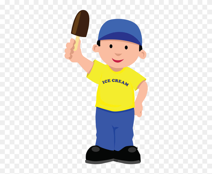 Ice Cream Cart Drawing Clip Art - Ice Cream Seller - Png Download