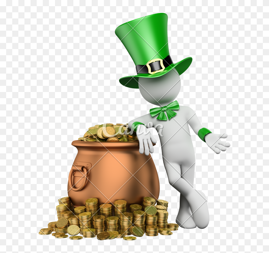 D With Pot - Leprechaun Clipart