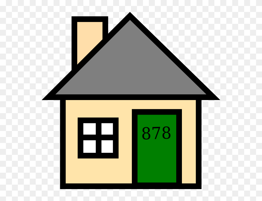 Transparent Door Knob Clipart - House Clip Art Orange - Png Download