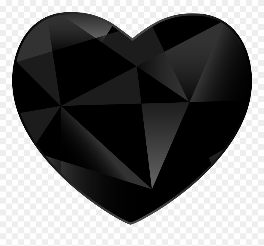 Black Gem Heart Png Clipart - Black Gem Transparent