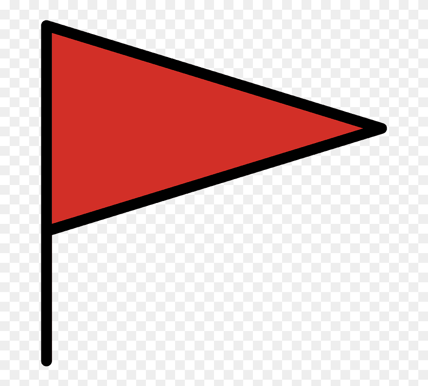 Triangular Flag Emoji Clipart - Sign - Png Download