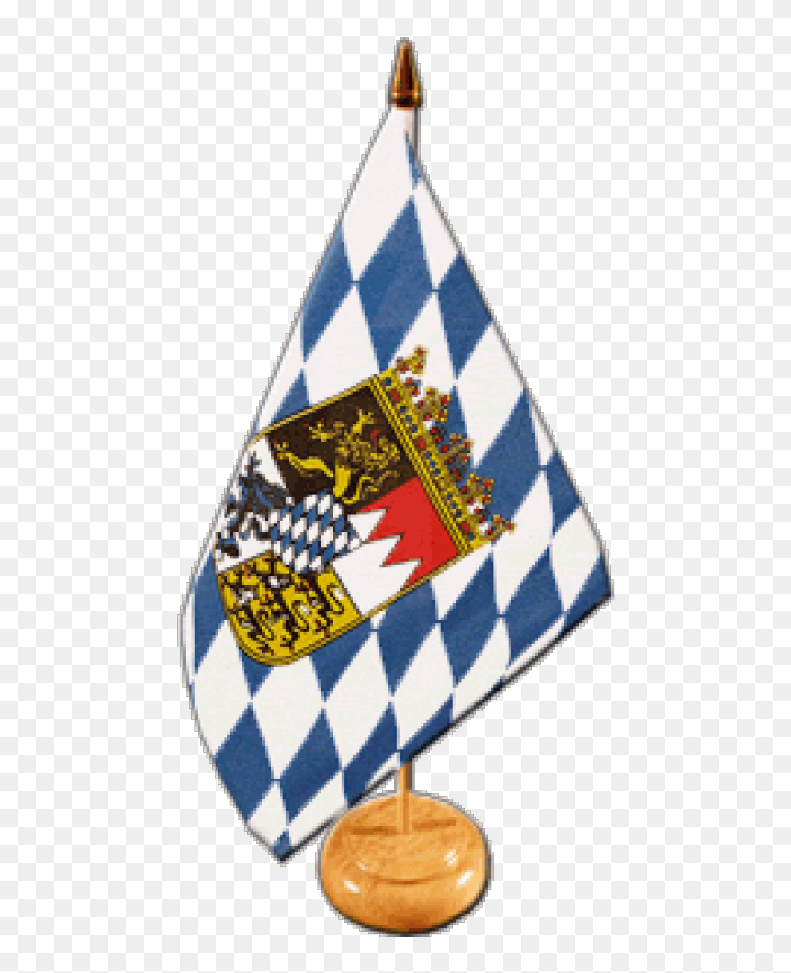 Germany Bavaria With Coat Of Arms Table Flag - Drapeau De La Bavière Clipart