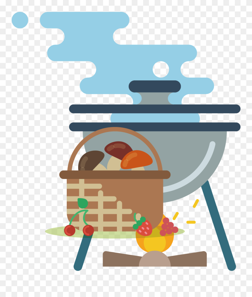 Kisspng Camping Barbecue Grill Clip Art Cook Mushrooms - Camping Cartoon Cook Transparent Png
