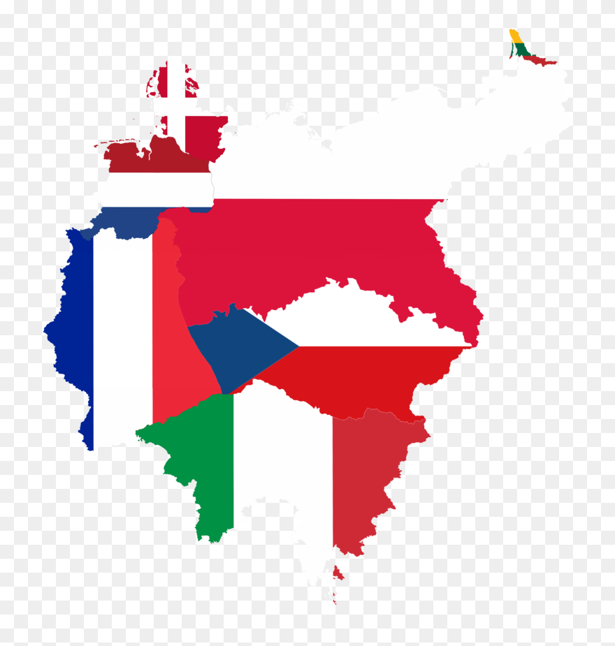 Nazi Germany Flag Png - Greater Germany Flag Map Clipart