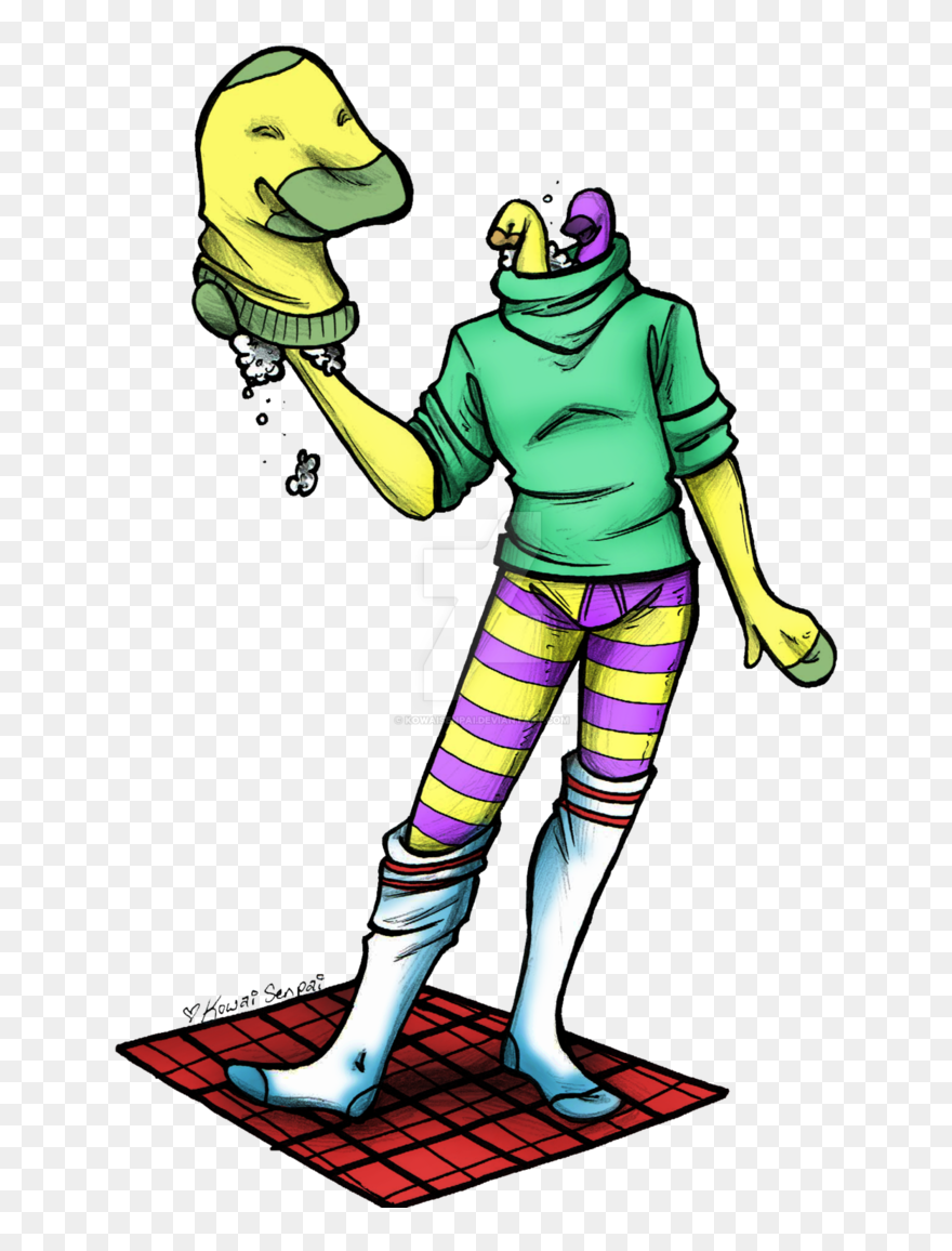 Sock Clip Silly - Cartoon - Png Download