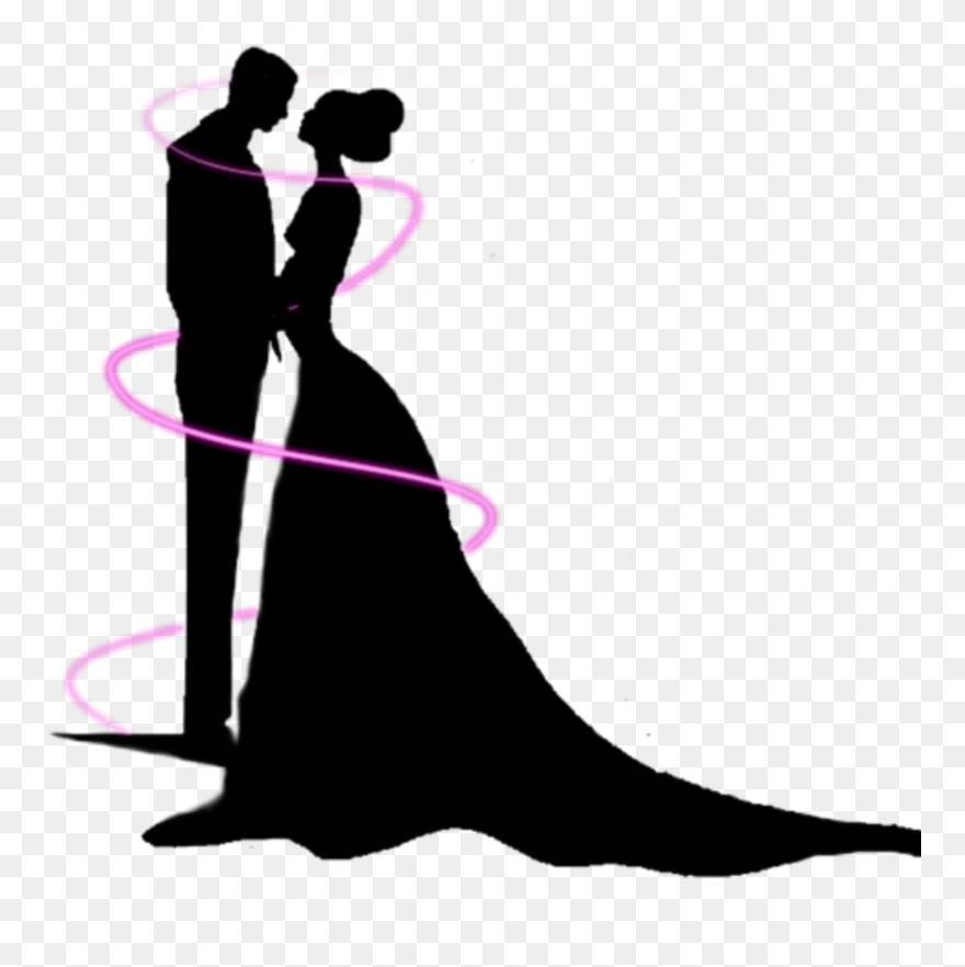 #ftestickers #ribbon #couple #love #silhouette - Wedding Couple Clipart