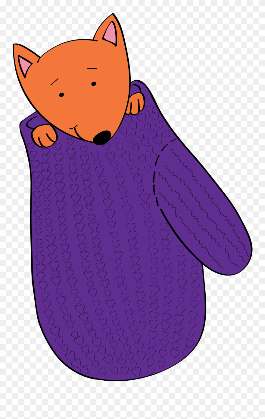 Fox In A Mitten Clipart - Cartoon - Png Download