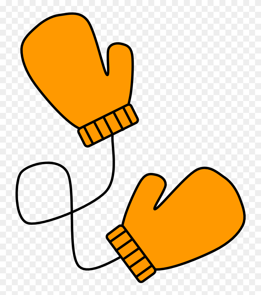 Mitten Clipart Yellow - Yellow Mitten Clipart - Png Download