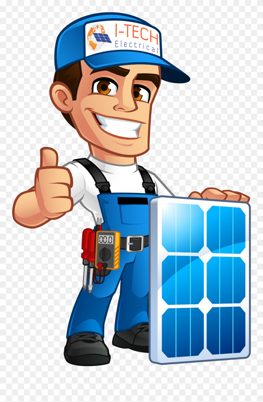 Logo Solar Panel Cleaning - Electrician Clipart - Png Download