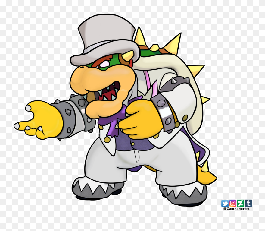 Browser Drawing Mario Bowser Transparent Png Clipart - Draw Bowser From Super Mario Odyssey