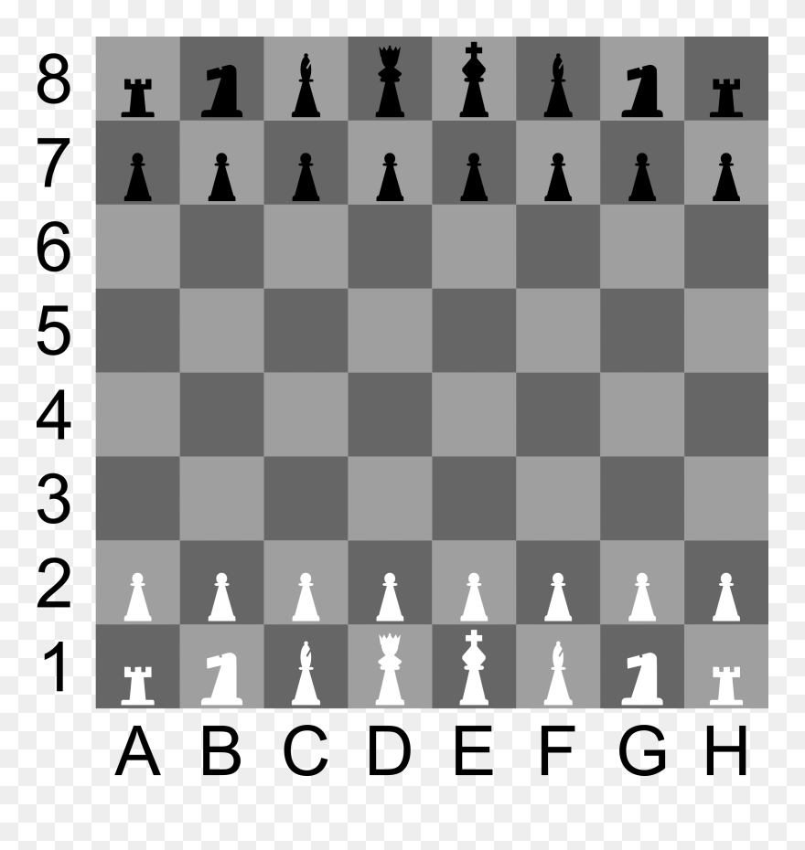 2d Chess Set - Chess Board Rows And Columns Clipart