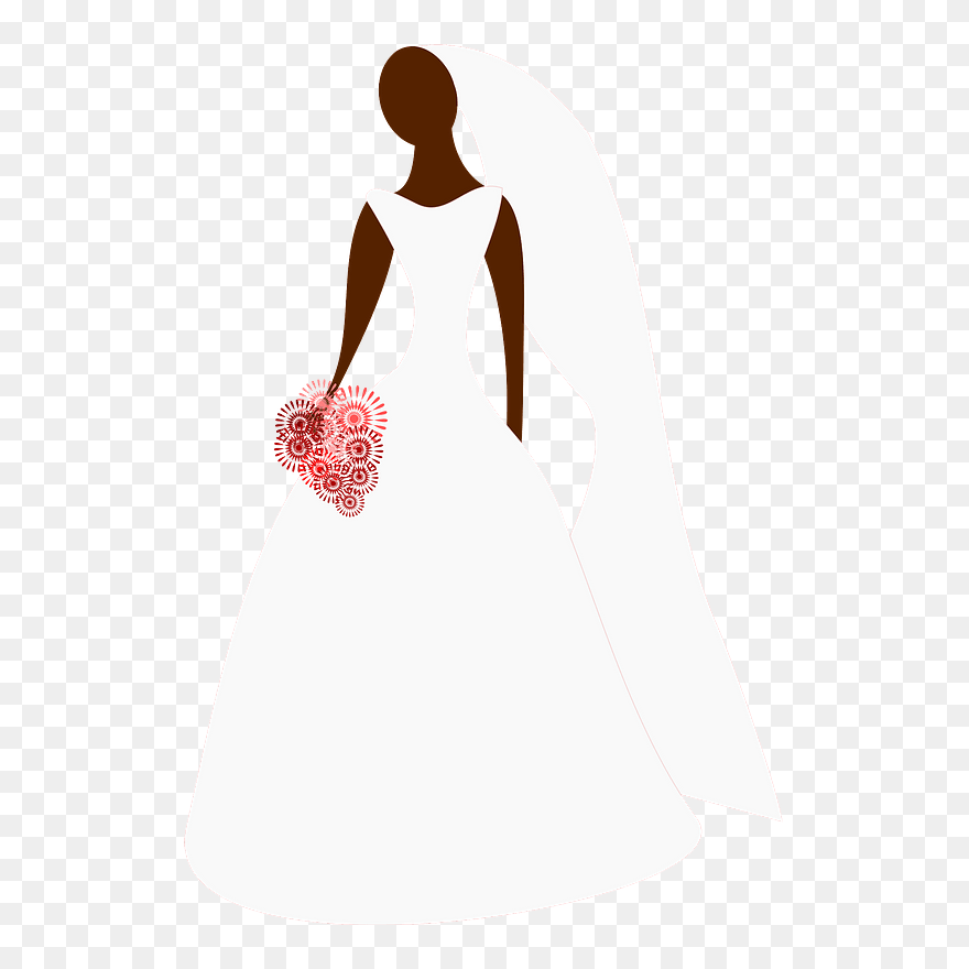 Bride Clipart - Silueta De Vestidos De Novia Animado - Png Download