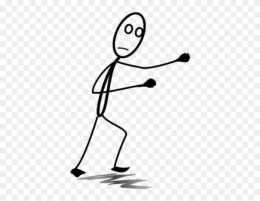 Vector Image Of Stick Man Figure In Fighting Position - Transparent Stick Figure Clipart