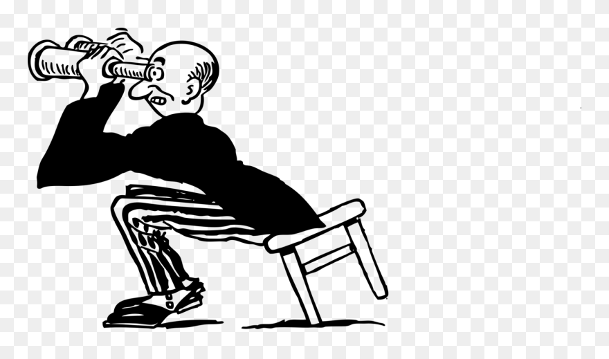 Art,monochrome Photography,artwork - Man With Binoculars Clipart