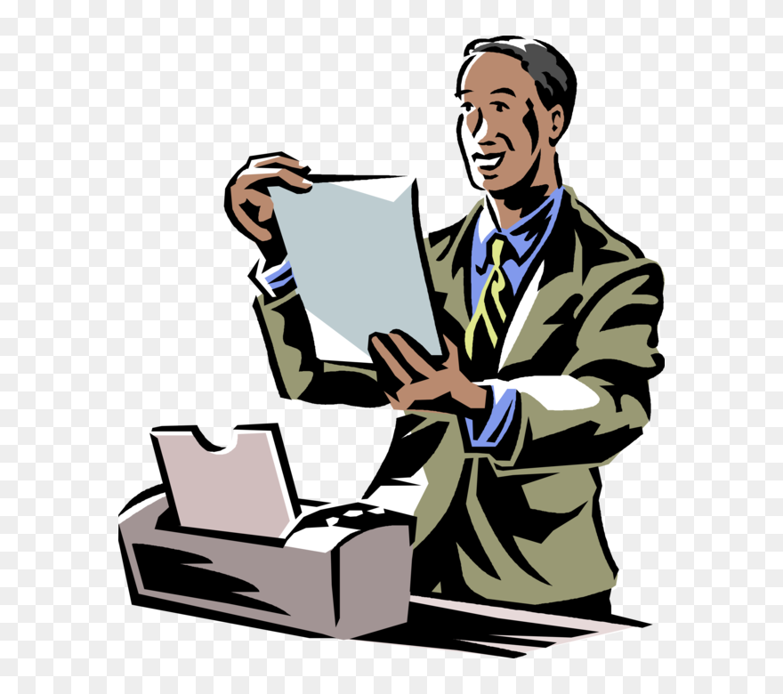 Job Vector Stock Photo - Print Out In Computer Clipart - Png Download