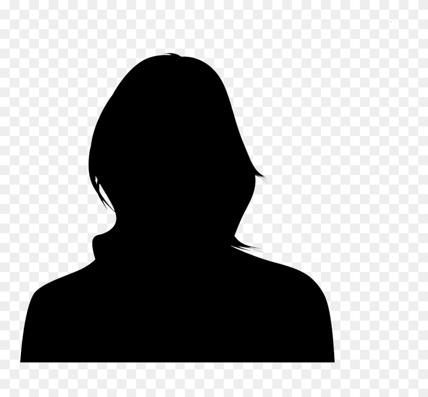 Female Silhouette Drawing Clip Art - Woman Head Silhouette Front - Png Download