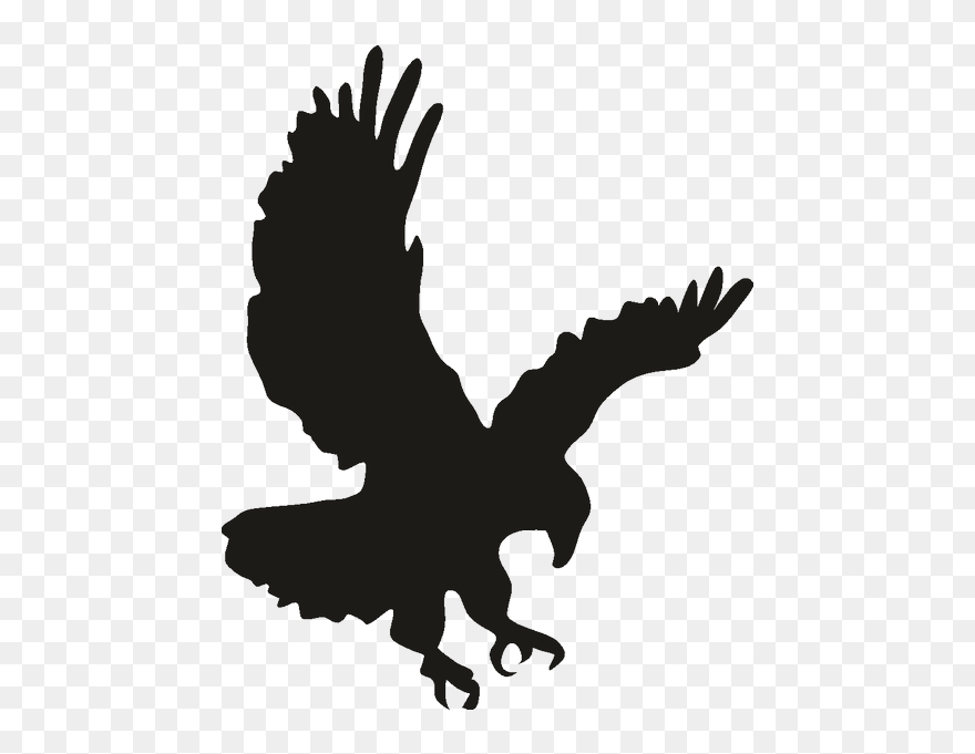 Bald Eagle Drawing Clip Art - Solid Black Eagle Tattoo - Png Download