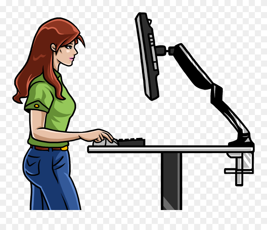 Clip Stand Desk Transparent & Png Clipart Free Download - Standing Desk Clipart