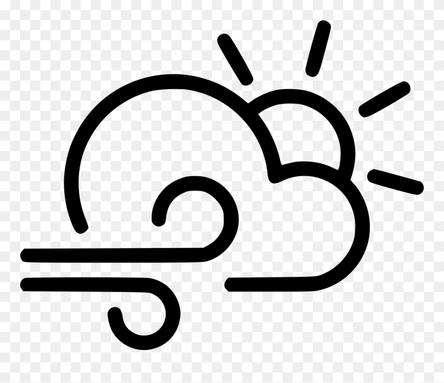 Day Wind Cloud Sun Svg Png Icon Free Download - Cloud Wind Icons Clipart