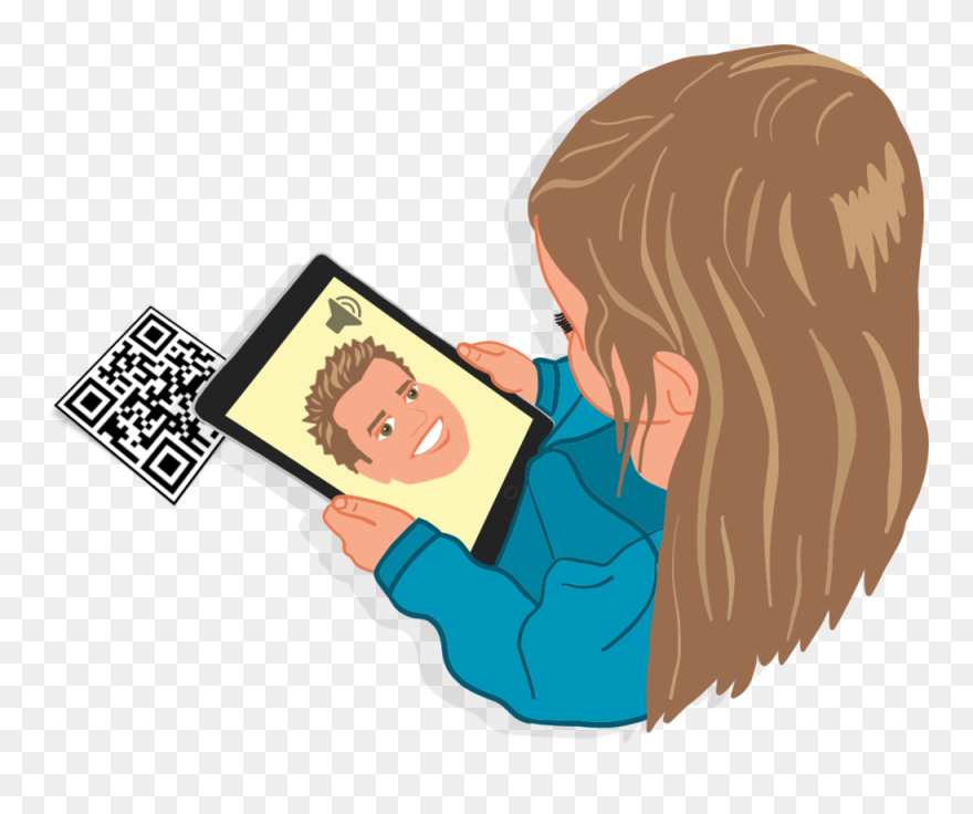 Girl Scanning A Qr Code - Ilir Bajri - Beyond (1997), Repiano Clipart