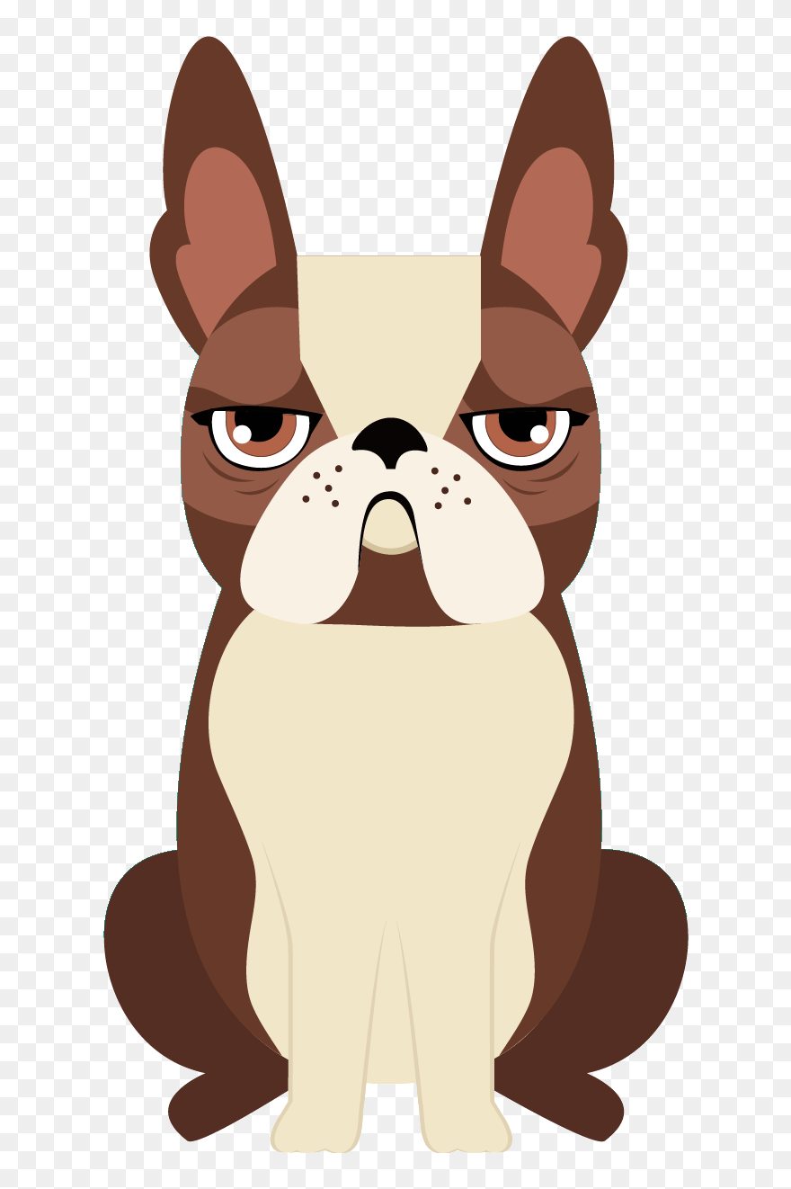 Boston Terrier Clip Art Vector Graphics Illustration - Depressed Sad Dog Cartoon - Png Download