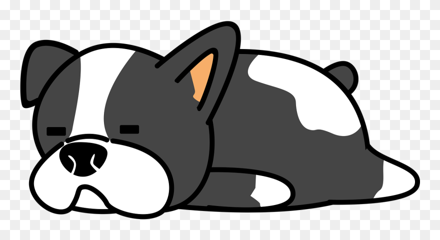 Sleeping Boston Terrier Svg Clipart